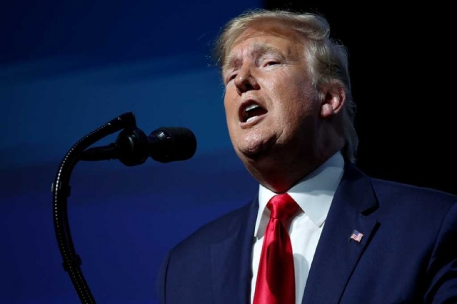 US President Donald Trump delivers remarks at the Turning Point USA Student Action Summit at the Palm Beach County Convention Center in West Palm Beach, Florida, US, December 21, 2019. Reuters