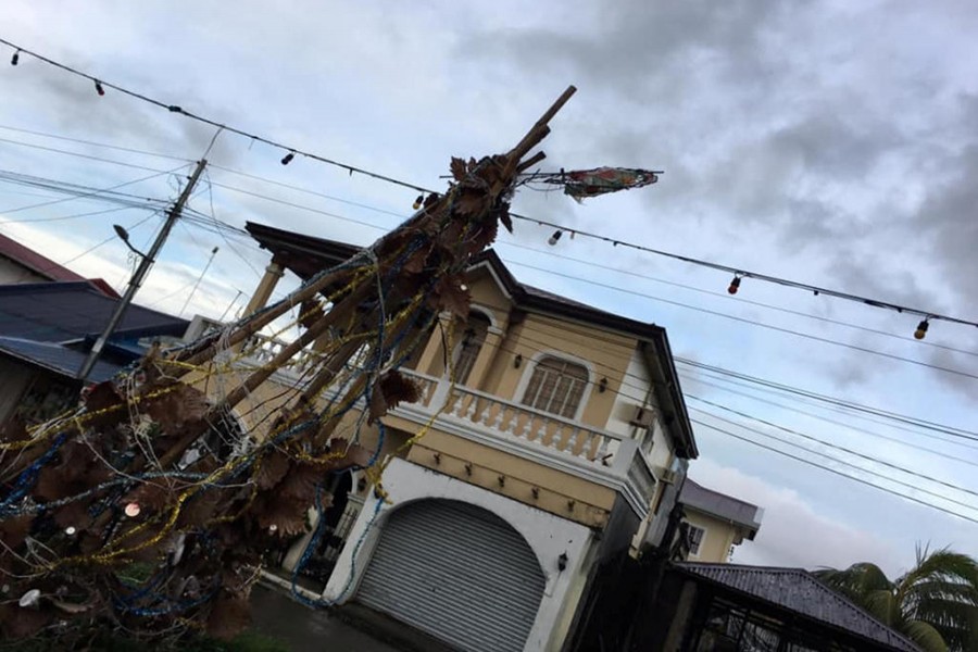 Destroyed Christmas decorations are seen after Typhoon 'Phanfone' swept through Tanauan, Leyte, in the Philippines on December 25, 2019, in this photo obtained from social media — Paul Cinco via Reuters