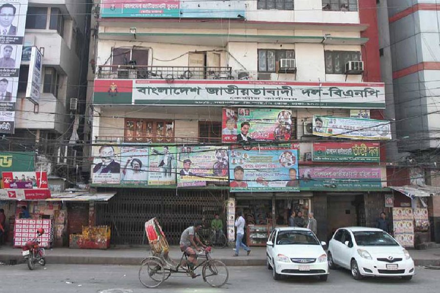 The central office of Bangladesh Nationalist Party (BNP) at Dhaka's Naya Paltan area seen in this undated file photo. Source: UNB