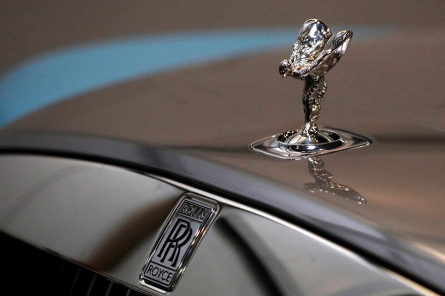 The "Spirit of Ecstasy" bonnet ornament is seen on a Rolls Royce car during the Prague Autoshow in Prague, Czech Republic on April 13, 2019 — Reuters/FilesUTERS/David W Cerny