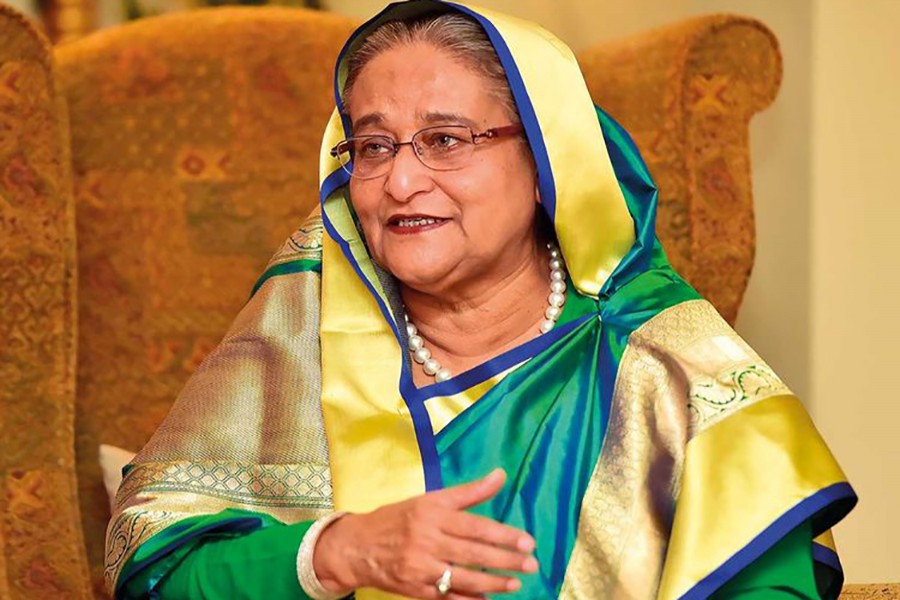 Prime Minister Sheikh Hasina during an interview with UAE-based Gulf News