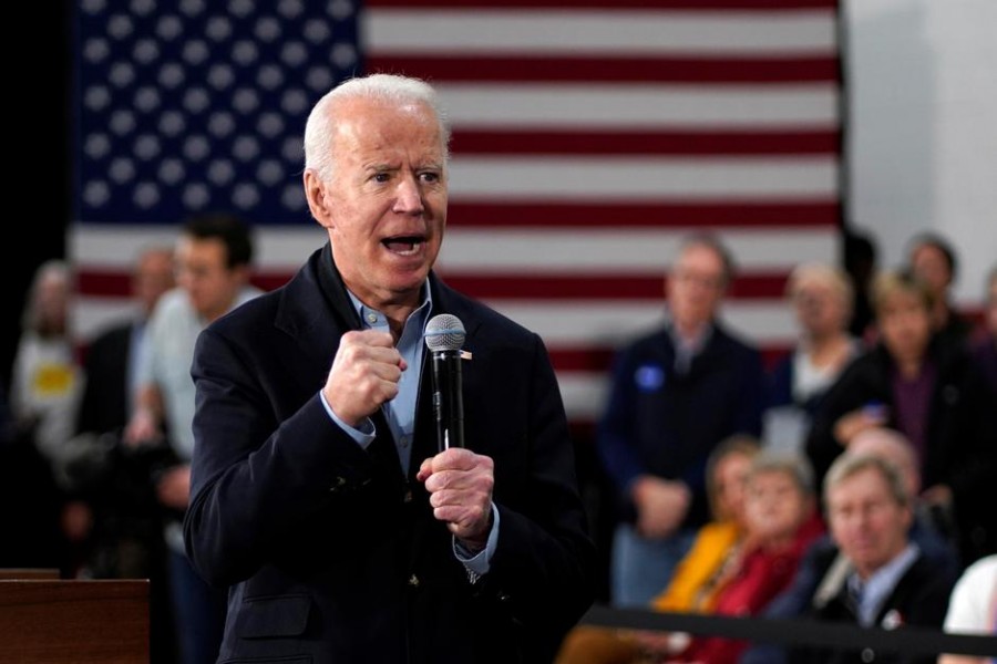 Democratic presidential candidate and former vice president Joe Biden speaks at a campaign event in Nashua, New Hampshire, US, February 4, 2020. Reuters