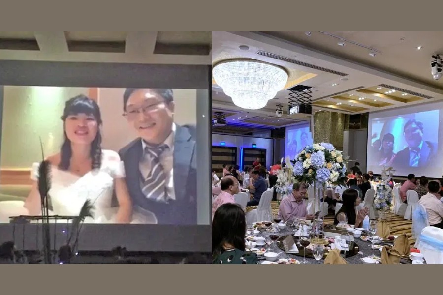 Couple live-streams into own wedding amid coronavirus fears