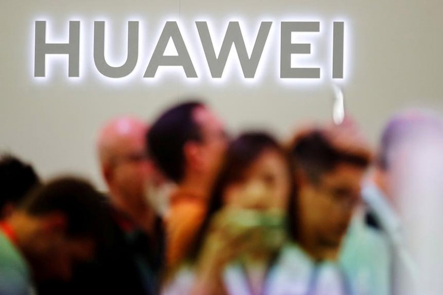 The Huawei logo is pictured at the IFA consumer tech fair in Berlin, Germany, September 6, 2019. Reuters