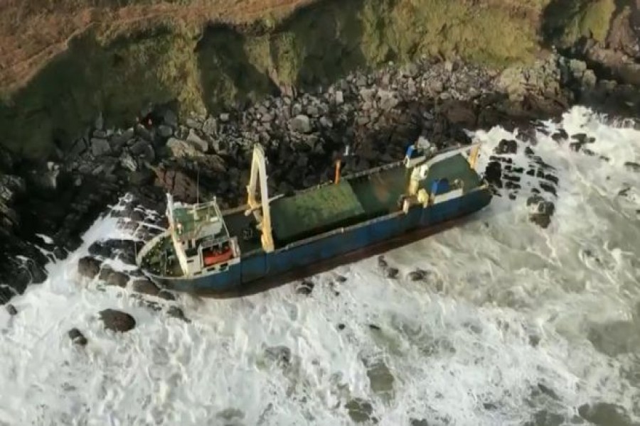 The 80-metre cargo ship Alta was last seen thousands of miles away in 2019 - IRISH COAST GUARD/PA