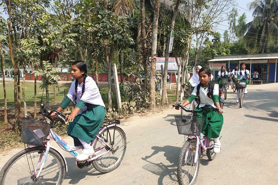 Girls overcome ordeals thru’ bicycles