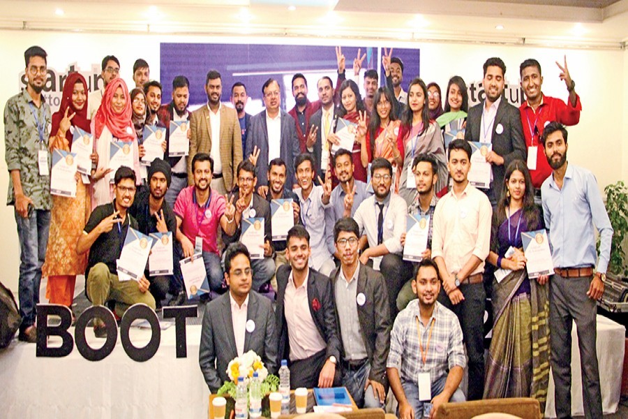 Startup entrepreneurs and organisers at the Startup Chattogram Bootcamp 2020