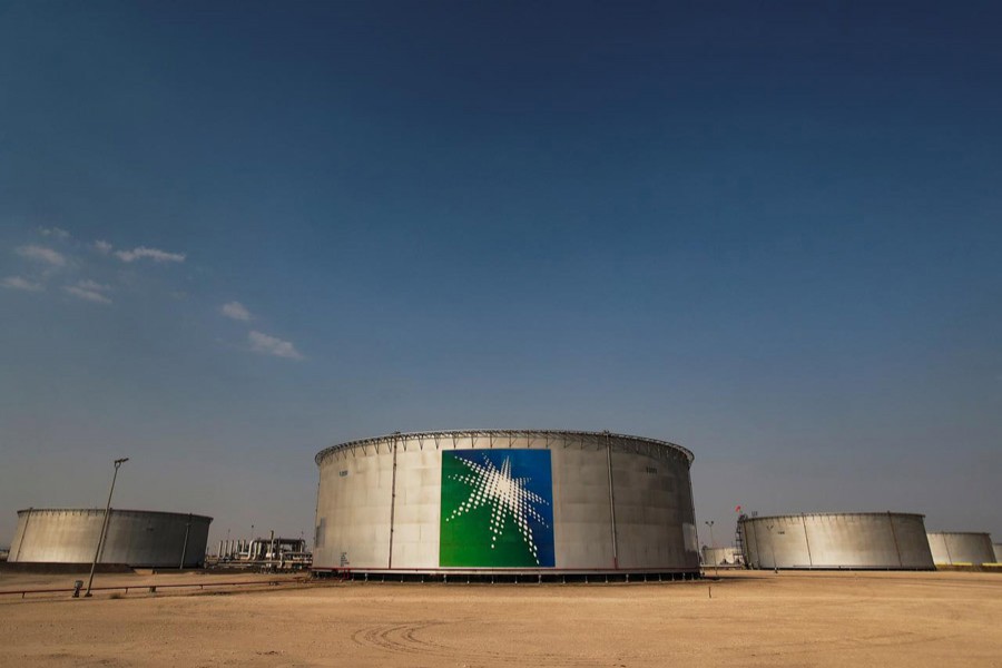 A view shows branded oil tanks at Saudi Aramco oil facility in Abqaiq, Saudi Arabia, October 12, 2019 — Reuters/Files