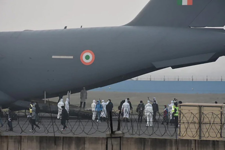 Indian Air Force has brought back 112 people, including 23 Bangladeshis, stranded in China's Wuhan last month. Photo: NDTV