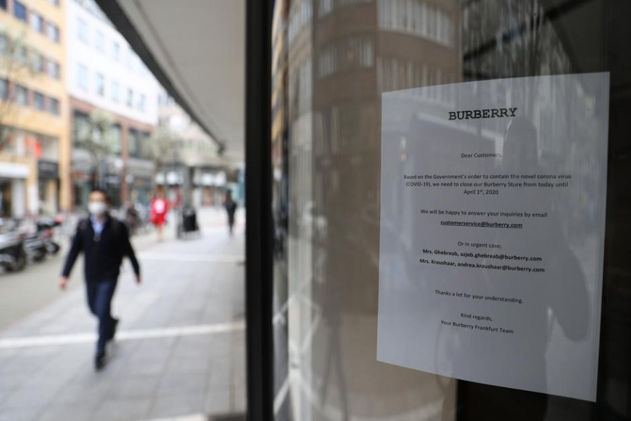 A closed shop is seen during the spread of the coronavirus disease (COVID-19) in Frankfurt, Germany, March 18, 2020. — Reuters