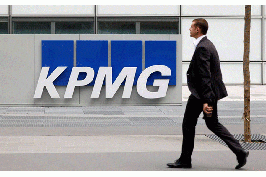 The logo of KPMG, a professional service company, is seen at La Defence business and financial district in Courbevoie near Paris, France. May 16, 2018. REUTERS/ FILE