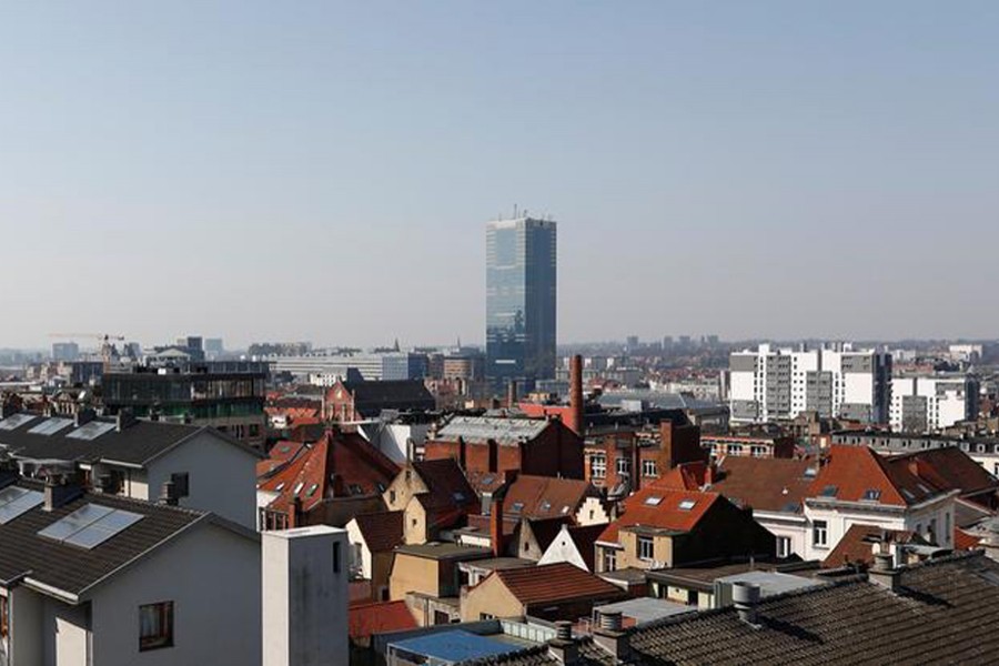 A general view shows the South Tower during the lockdown imposed by the Belgian government to slow down the coronavirus disease (COVID-19) outbreak, in Brussels, Belgium on March 27, 2020 — Reuters photo
