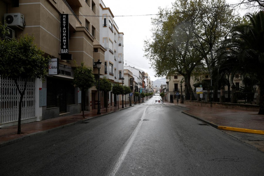 An empty street is pictured during partial lockdown in downtown Ronda in Spain. Photo: Reuters