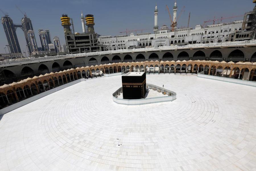 General view of Kaaba, which is almost empty of devotees after suspension of umrah amid coronavirus outbreak, at holy city of Mecca in Saudi Arabia March 6 –Reuters Photo