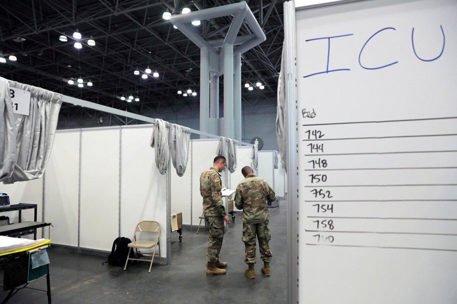 US Army Medical Personnel from the 531st Hospital Center out of Fort Campbell, Kentucky and the 9th Hospital Center out of Fort Hood, Texas walk amongst cubicles in Phase 2 of the Javits New York Medical Station at the Jacob K Javits Convention Center during the coronavirus disease (COVID-19) outbreak in Manhattan, New York City, US on April 3 — Reuters photo