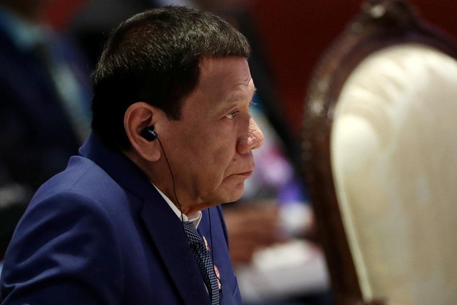 Philippine President Rodrigo Duterte attends a plenary session at a regional summit in Bangkok, Thailand on November 2, 2019 — Reuters/Files