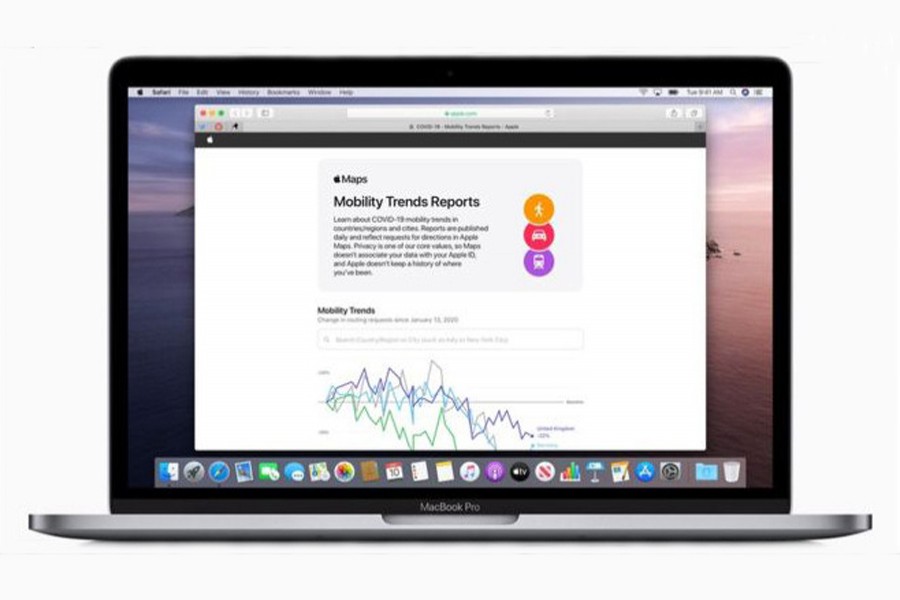 Apple tracks changes in travel behaviour during coronavirus pandemic