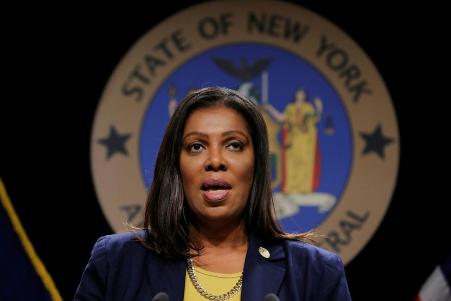 New York State Attorney General Letitia James seen in this undated Reuters photo