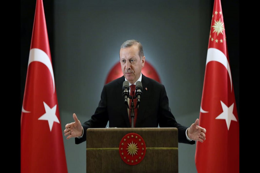 Turkish president inspects building of coronavirus hospitals from air