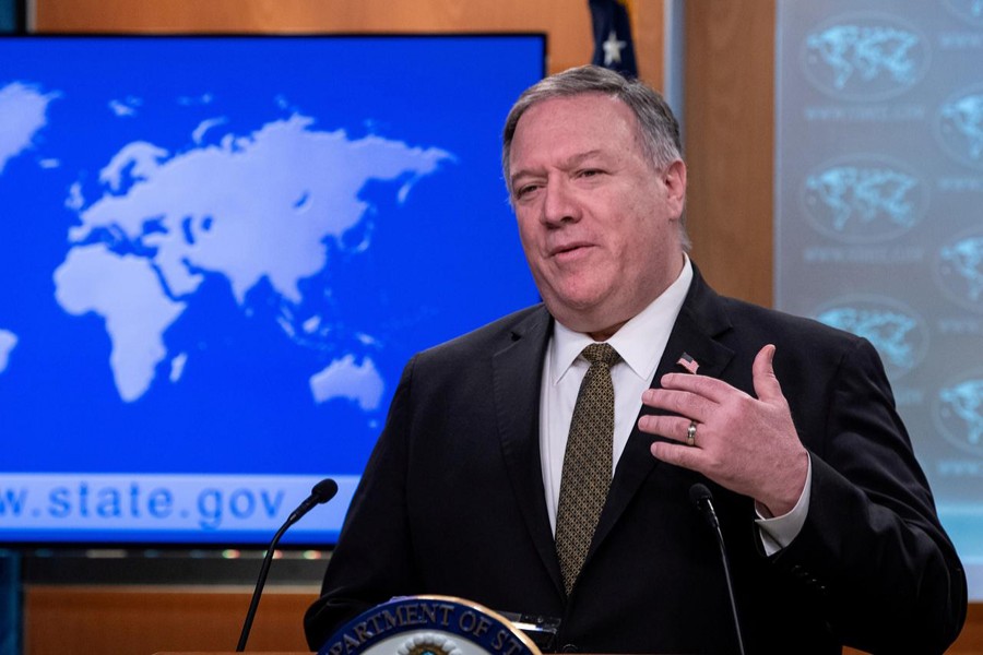 US Secretary of State Mike Pompeo speaks at a press briefing at the State Department in Washington, US on April 22, 2020 — Reuters/Files