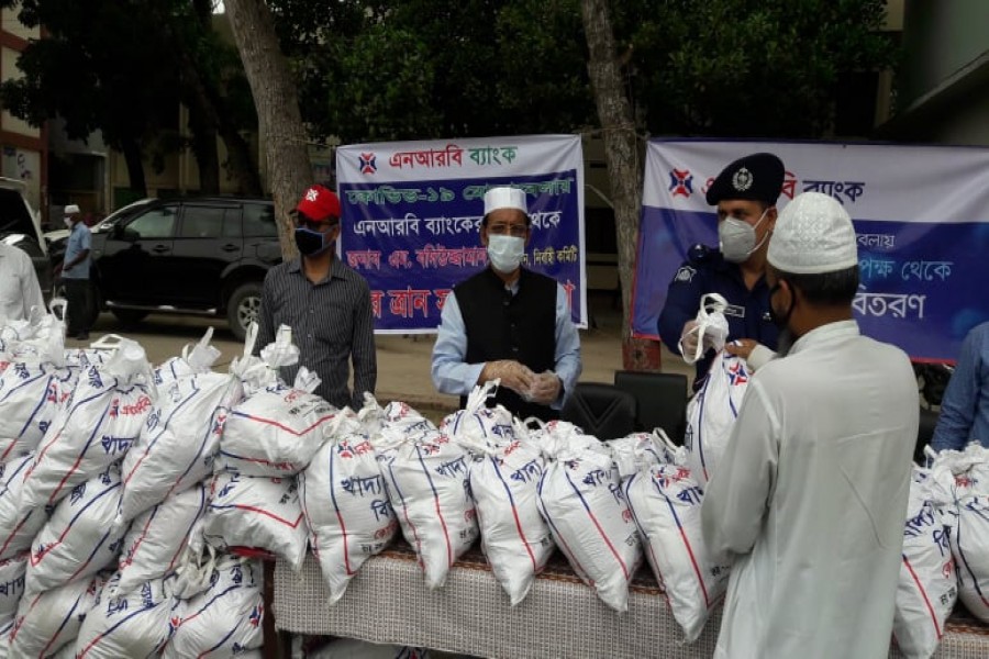 NRB Bank distributes food support to under-privileged people of Gopalgonj