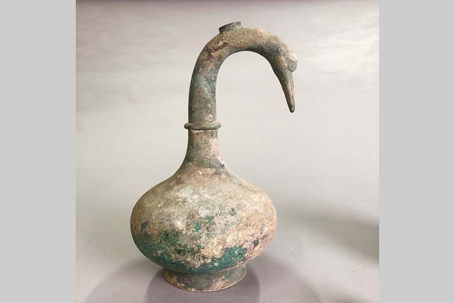 2,000-year-old bronze pot with unknown liquid unearthed in central China