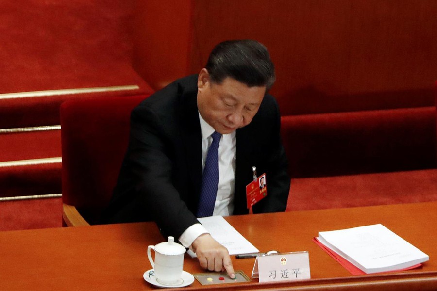 Chinese President Xi Jinping casts his vote on the national security legislation for Hong Kong Special Administrative Region at the closing session of the National People's Congress (NPC) at the Great Hall of the People in Beijing, China on May 28, 2020 — Reuters photo