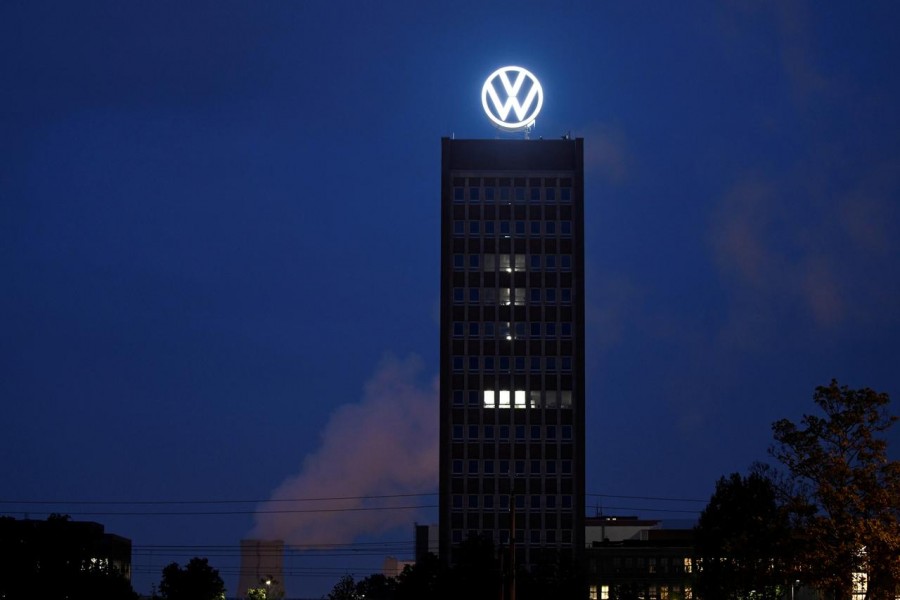A new logo of German carmaker Volkswagen at the VW headquarters in Wolfsburg, Germany on September 9, 2019 — Reuters/Files