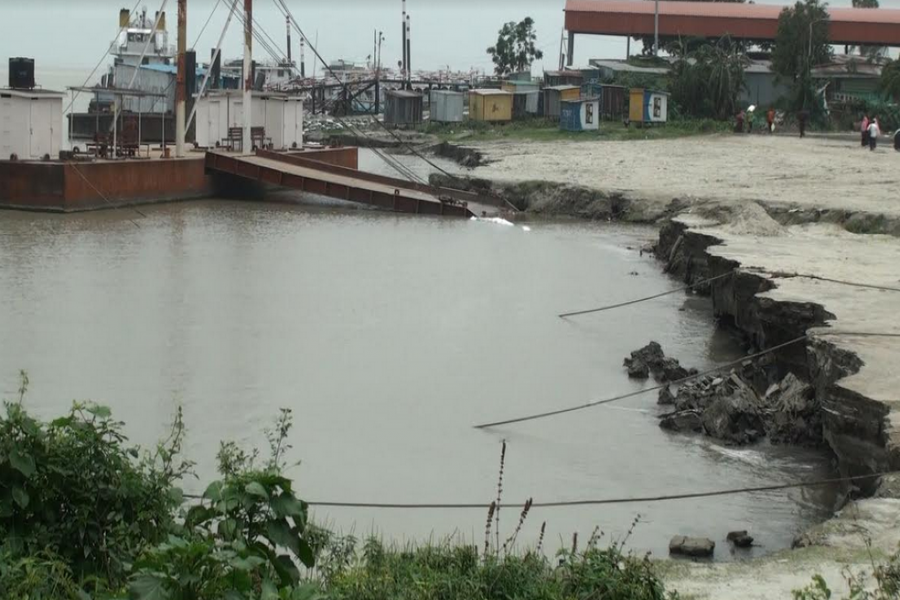 Paturia ferry terminal at risk as Padma River erodes