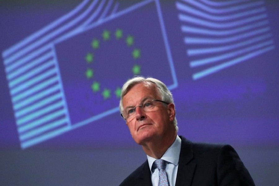 EU's Brexit negotiator Michel Barnier gives a news conference after Brexit negotiations, in Brussels, Belgium, June 05, 2020. — Reuters