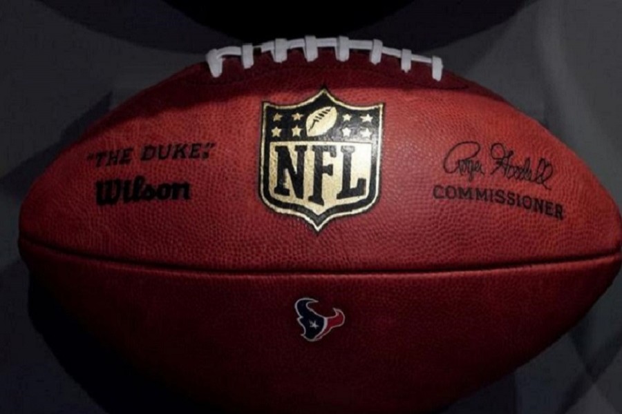 The NFL logo is pictured on a football at an event in the Manhattan borough of New York City, New York, US, November 30, 2017 —Reuters/Files