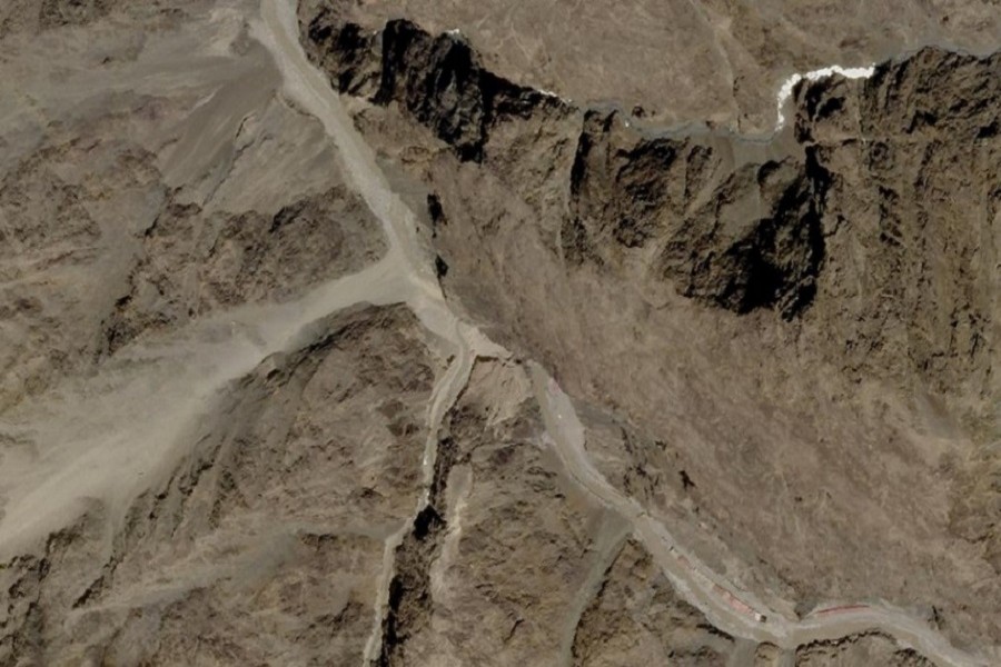 A satellite image of Galwan Valley in Ladakh, India, June 9, 2020 — Planet Labs Inc/Handout via Reuters