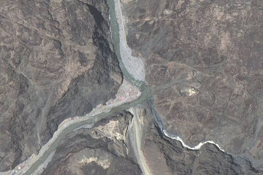 Maxar WorldView-3 satellite image shows area near the Line of Actual Control (LAC) and Patrolling Point 14 in the eastern Ladakh sector on June 22, 2020 — Maxar Technologies via Reuters