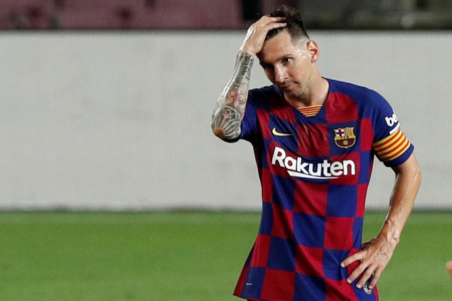Barcelona's Lionel Messi reacts during clash against Atletico Madrid on Tuesday, June 30, 2020 — Reuters photo