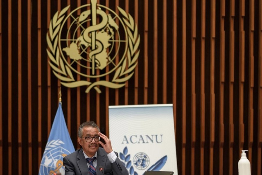 World Health Organization (WHO) Director-General Tedros Adhanom Ghebreyesus attends a news conference organised by Geneva Association of United Nations Correspondents (ACANU) amid the Covid-19 outbreak, caused by the novel coronavirus, at the WHO headquarters in Geneva, Switzerland July 03, 2020 — Fabrice Coffrini/Pool via Reuters