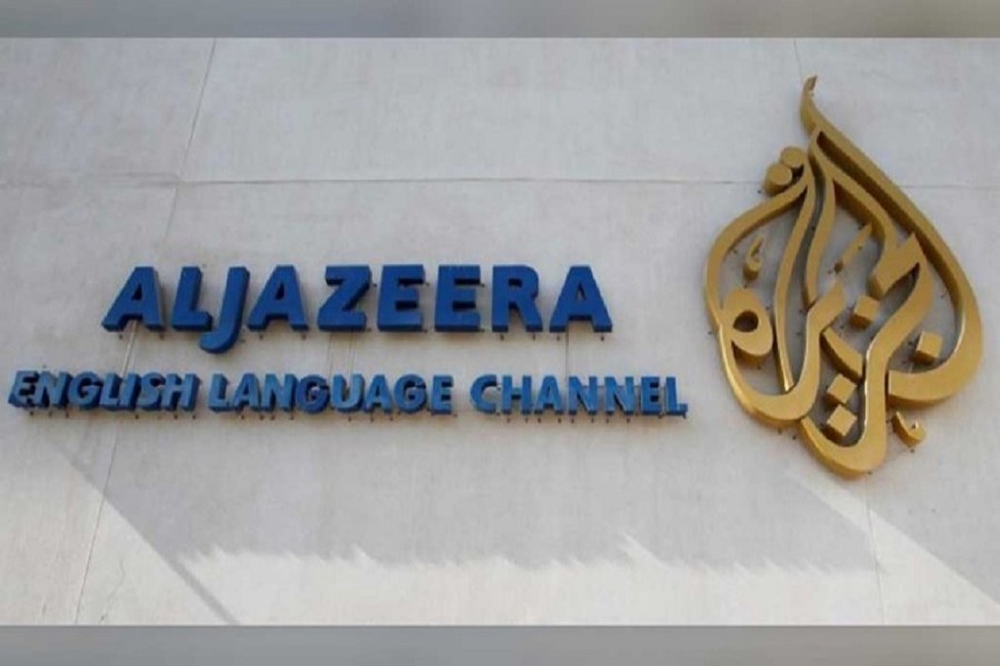 The logo of Qatar-based Al Jazeera satellite news channel is seen in Doha, February 07, 2011 — Reuters/Files