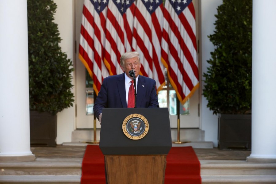 US President Donald Trump attends a news conference in the Rose Garden at the White House in Washington, US on July 14, 2020 — Reuters photo