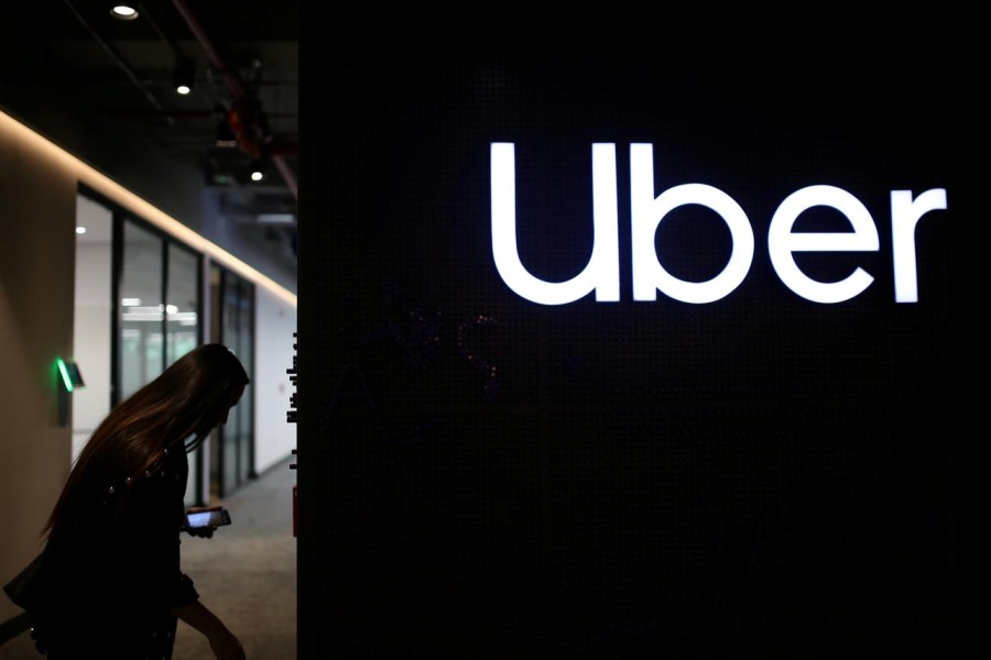 Uber's logo is pictured at its office in Bogota, Colombia on December 12, 2019 — Reuters/Files