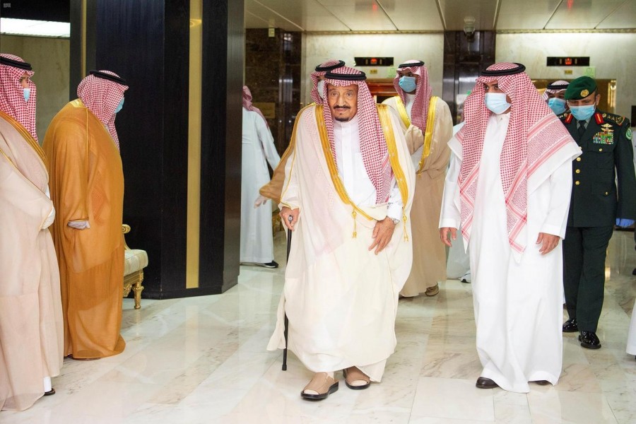 Saudi King Salman bin Abdulaziz leaves the King Faisal Hospital after a successful surgery, in Riyadh, Saudi Arabia on July 30, 2020 — Saudi Press Agency/Handout via REUTERS