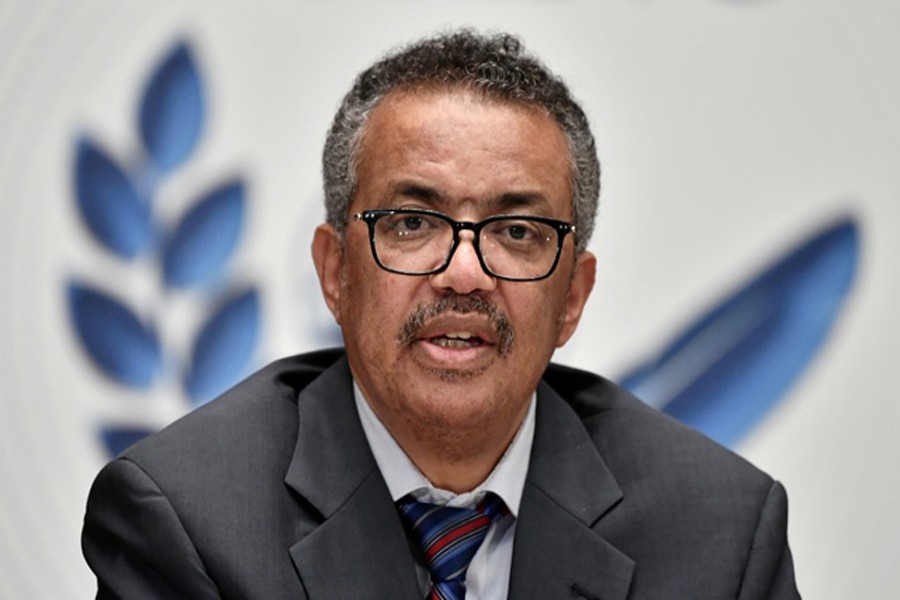 World Health Organization (WHO) Director-General Tedros Adhanom Ghebreyesus attends a news conference organised by Geneva Association of United Nations Correspondents (ACANU) amid the COVID-19 outbreak, caused by the novel coronavirus, at the WHO headquarters in Geneva Switzerland July 3, 2020. REUTERS/File