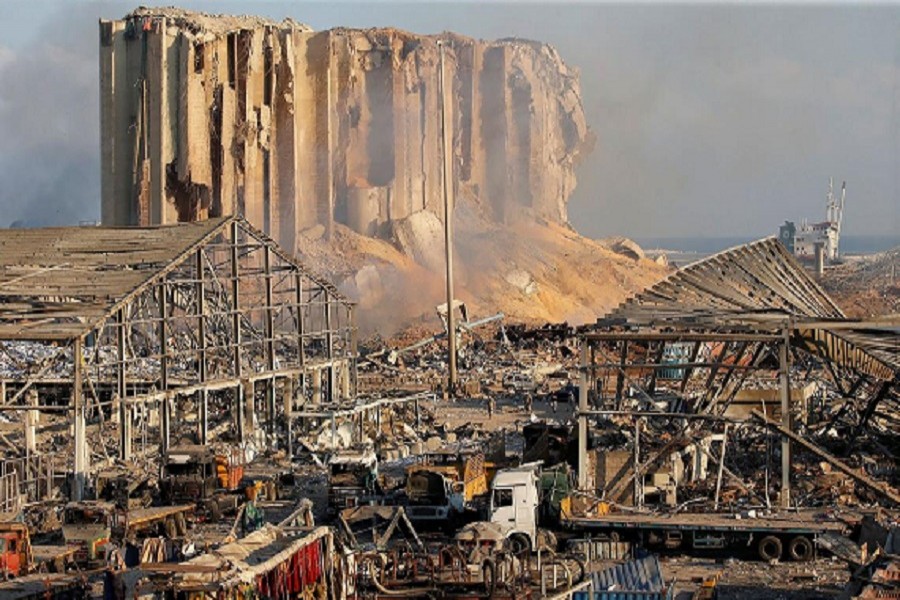 A general view shows the damage at the site of Tuesday's blast in Beirut's port area, Lebanon, August 05, 2020 — Reuters