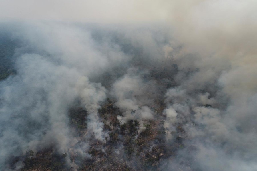 Smoke billows from a fire in an area of the Amazon jungle which burns as it is cleared by loggers and farmers near Apui, Amazonas State, Brazil on August 12, 2020 — Reuters photo
