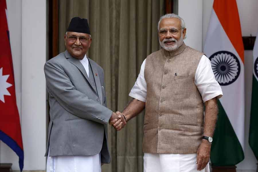 Nepali Prime Minister KP Sharma Oli and his Indian counterpart Narendra Modi –Reuters file photo