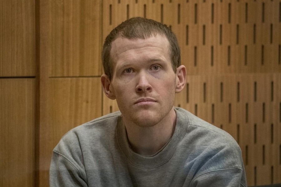 Brenton Tarrant, the gunman who shot and killed worshippers in the Christchurch mosque attacks, is seen during his sentencing at the High Court in Christchurch, New Zealand, August 24, 2020 — Reuters