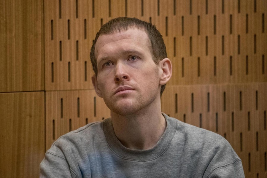 Brenton Tarrant, the gunman who shot and killed worshippers in the Christchurch mosque attacks, is seen during his sentencing at the High Court in Christchurch, New Zealand, August 25, 2020 — Reuters