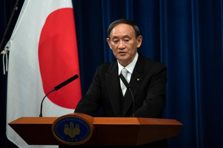 Yoshihide Suga speaks during a news conference following his confirmation as prime minister of Japan in Tokyo, Japan, September 16, 2020 —Carl Court/Pool via Reuters