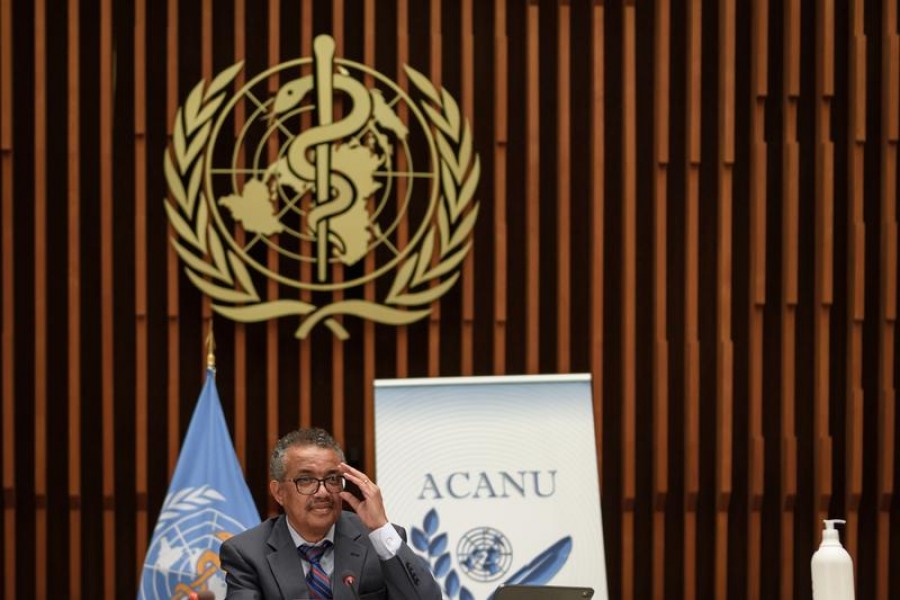 World Health Organization (WHO) Director-General Tedros Adhanom Ghebreyesus attends a news conference organized by Geneva Association of United Nations Correspondents (ACANU) amid the COVID-19 outbreak, at the WHO headquarters in Geneva Switzerland on July 3, 2020 — Fabrice Coffrini/Pool via REUTERS/Files