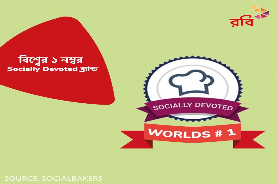 Robi again recognized as the best socially devoted brand in the world