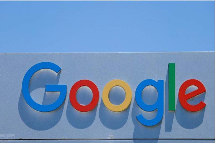 FILE PHOTO: A Google sign is shown at one of the company's office complexes in Irvine, California, U.S., July 27, 2020. REUTERS/Mike Blake/File Photo