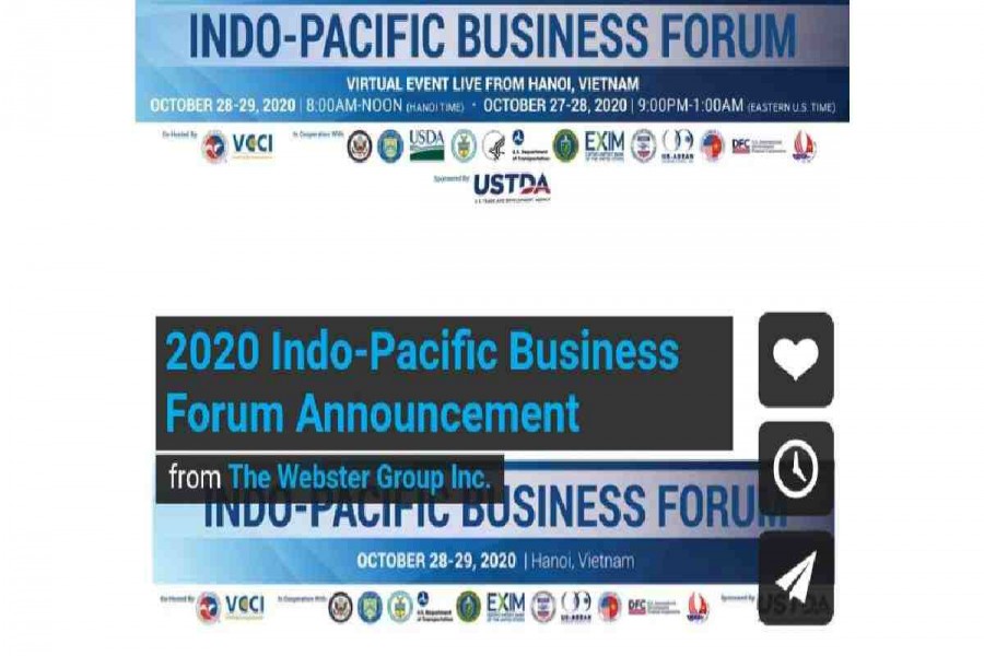 Indo-Pacific Business Forum on Oct 28-29